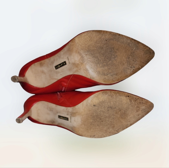 Women Vintage Leather Red Ankle Booties By Louis et Cie Size US 9M/EU 40 - Picture 10 of 11